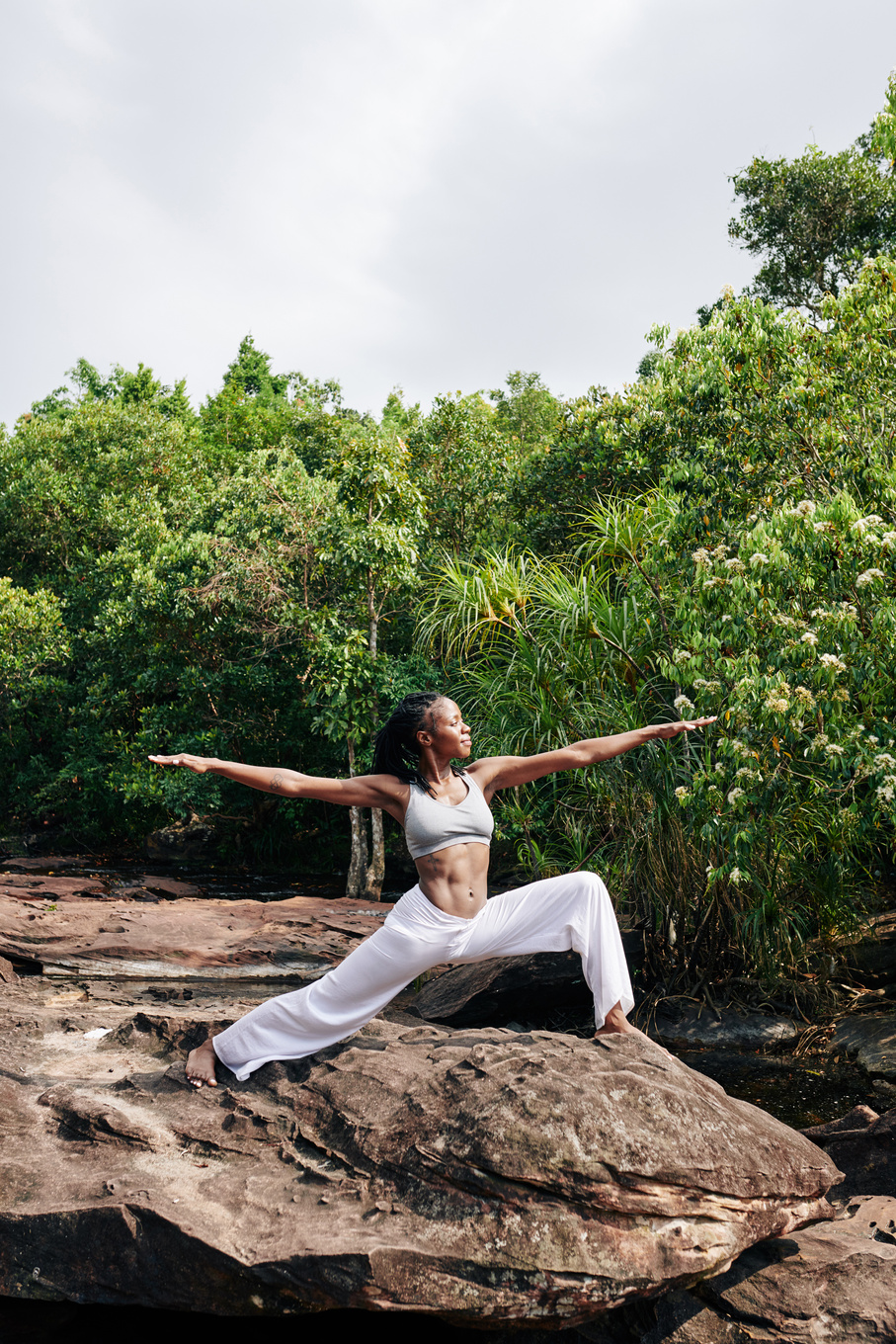 Woman Enjoying Yoga Retreat